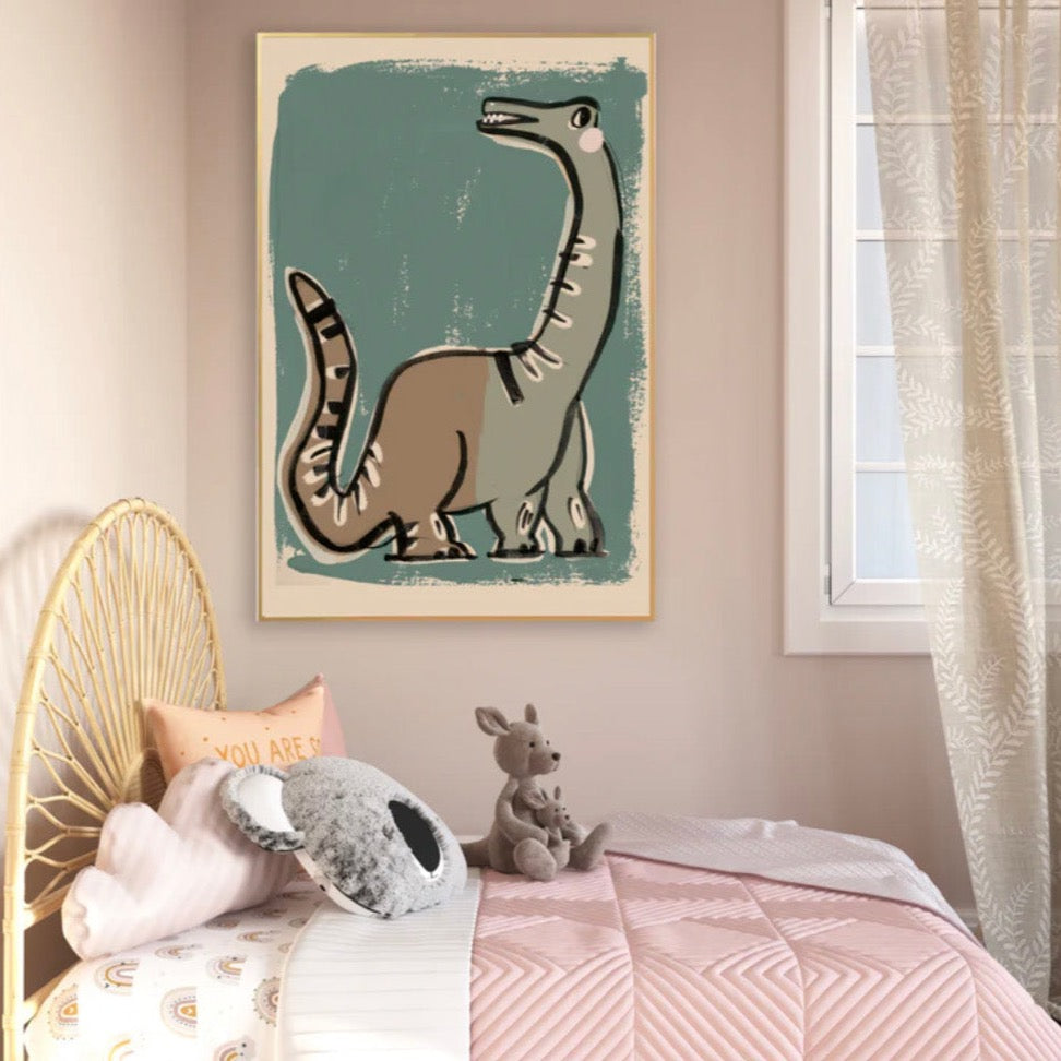 Green Dino Wall Poster