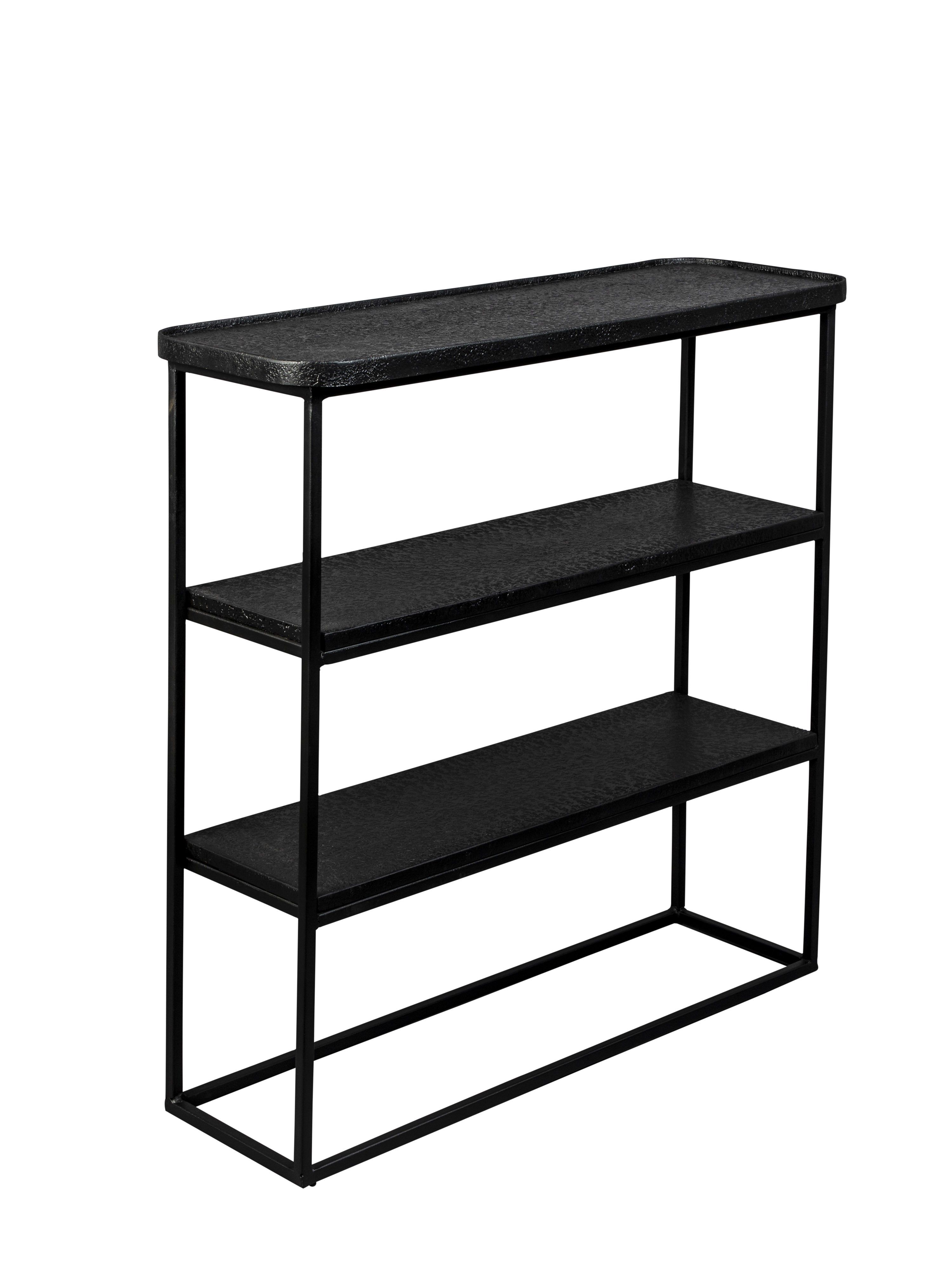 Winston Liquid Metal Console Table Shelving Unit - Black