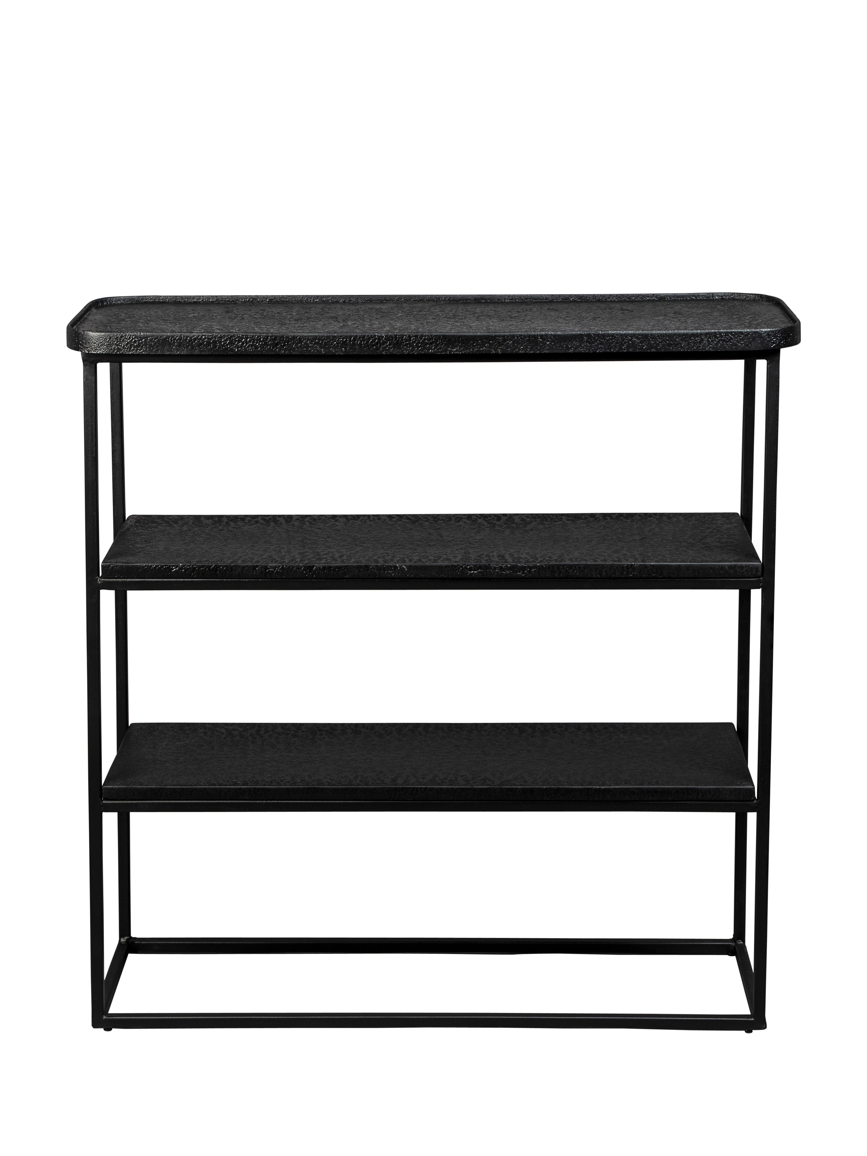 Winston Liquid Metal Console Table Shelving Unit - Black