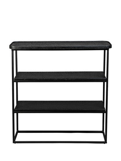 Winston Liquid Metal Console Table Shelving Unit - Black